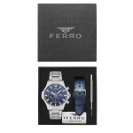 Ferro Silver Changeable Cord Mens Wristwatch FM110047A-A