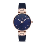 Ferro Navy Blue Leather Cord Womens Wristwatch F1894B-962-T