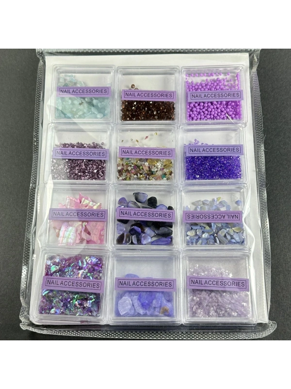 Süsleme Taş 12’li Set Mor