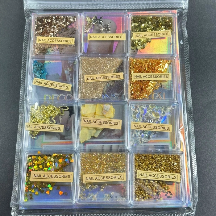 Süsleme Taş 12’li Set Gold