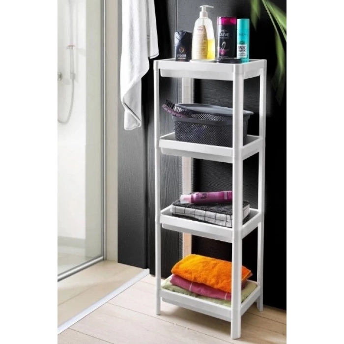 4 Katlı Beyaz Organizer Raf