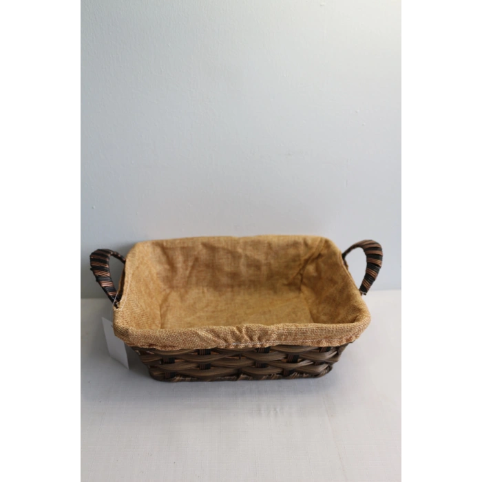 Clk Dıkdörtgen Kumaslı Hasır Sepet 24*25*8,5 1045