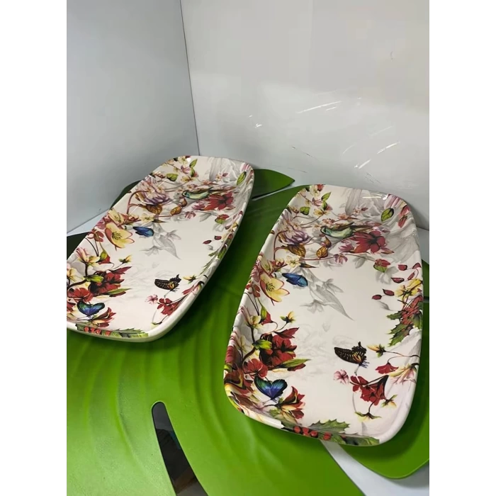 Dijital Baskılı 2li Dikdötgen Servis Tabağı 32cm 29cm