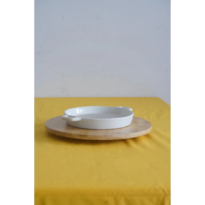 Ecr Seramik Yuvarlak Izgara Fırın Kabı 21cm