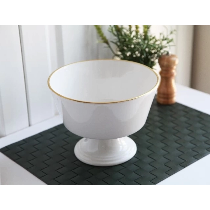 Gönül Ayaklı Meyvelik Beyaz Gold G2803