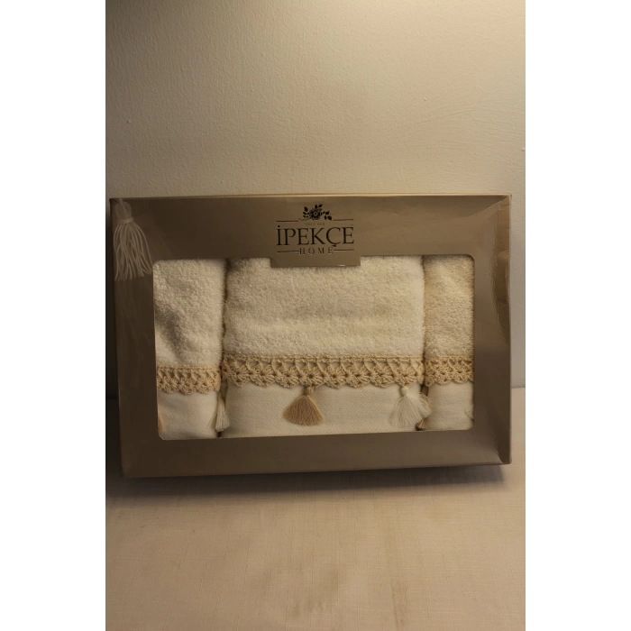 İpekçe Havlu Set 3lü Aden Kutulu 30X50