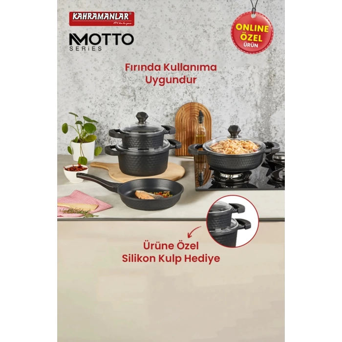 Kahramanlar Motto Prime 7 Parça Döküm Tencere Seti