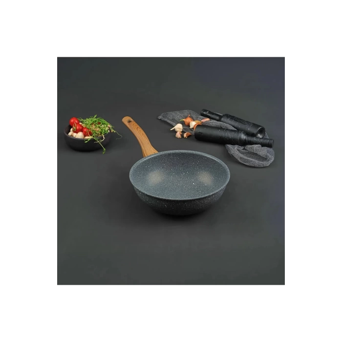 Leydi Marble Natura Granit Wok Tava 28 Cm