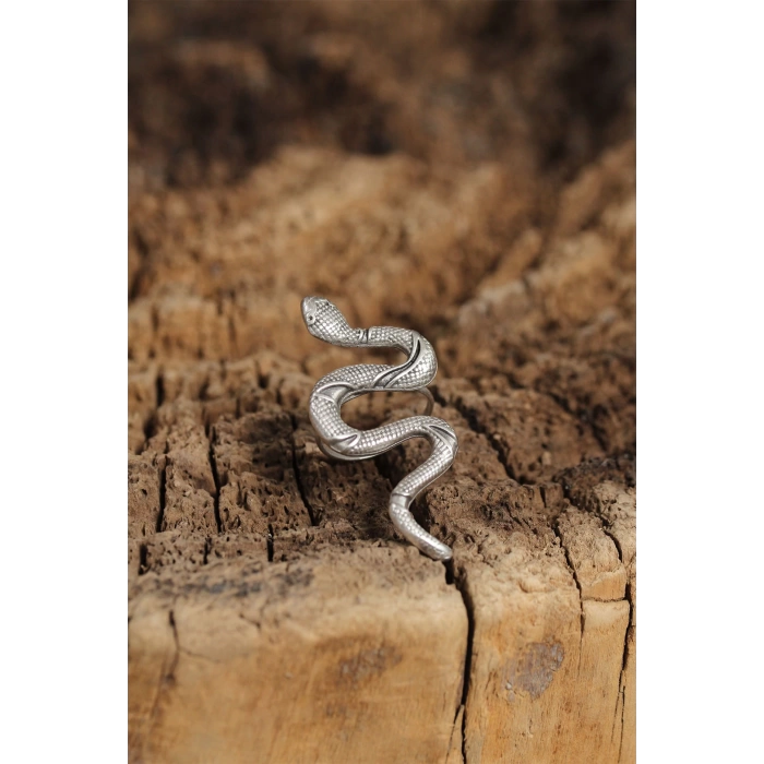 Otantik Yılan Tasarımlı Ayarlamalı Kadın Yüzük