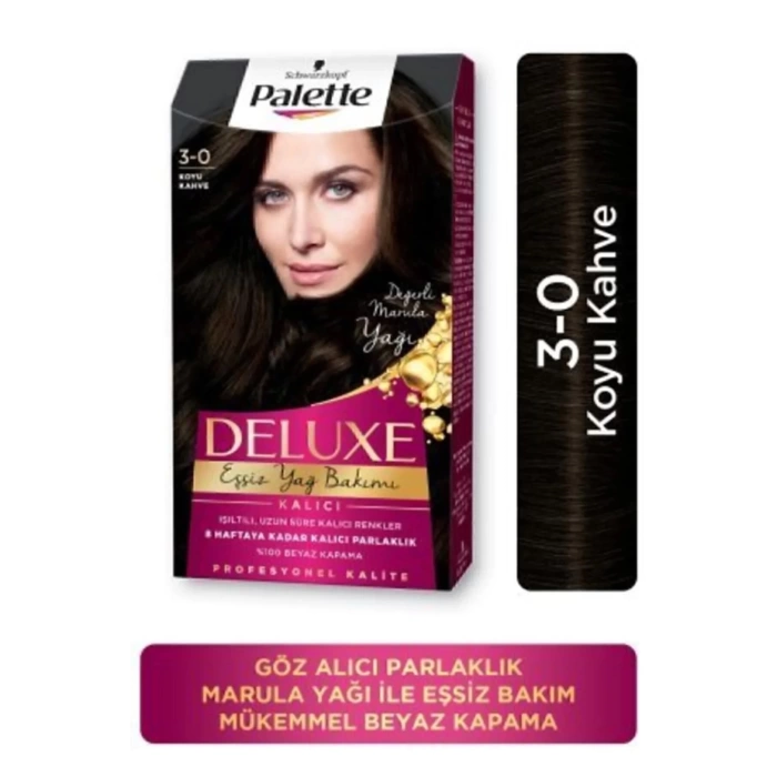 Palette Schwarzkopf Deluxe Kalıcı 3-0 Koyu Kahve Saç Boyası