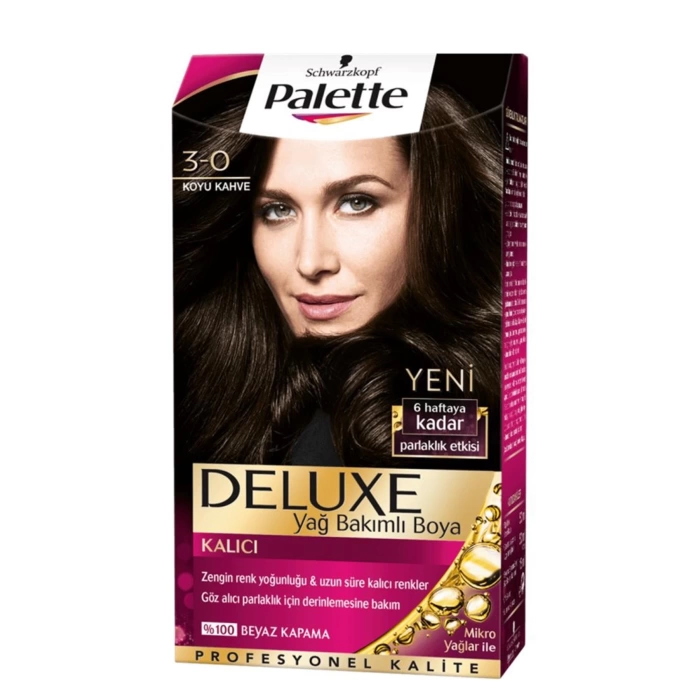 Palette Schwarzkopf Deluxe Kalıcı 3-0 Koyu Kahve Saç Boyası
