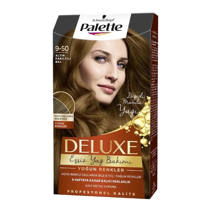Palette Schwarzkopf Deluxe Yoğun Renkler 9-50 Altın Parıltılı Bal Saç Boyası