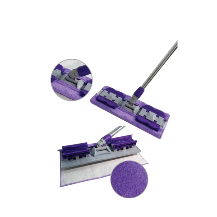 Panayır Home Mop Fayans Cam Duvar Yüzey Temizlik Mikrofiber Mandallı Mop 130cm