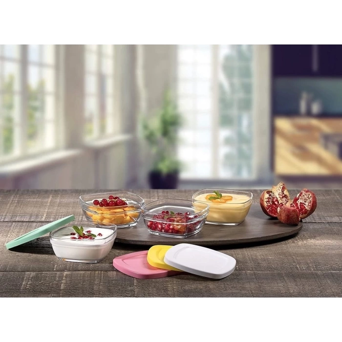 Paşabahçe 96840 Pudding Saklama Kabı Renkli 4lü 310 cc