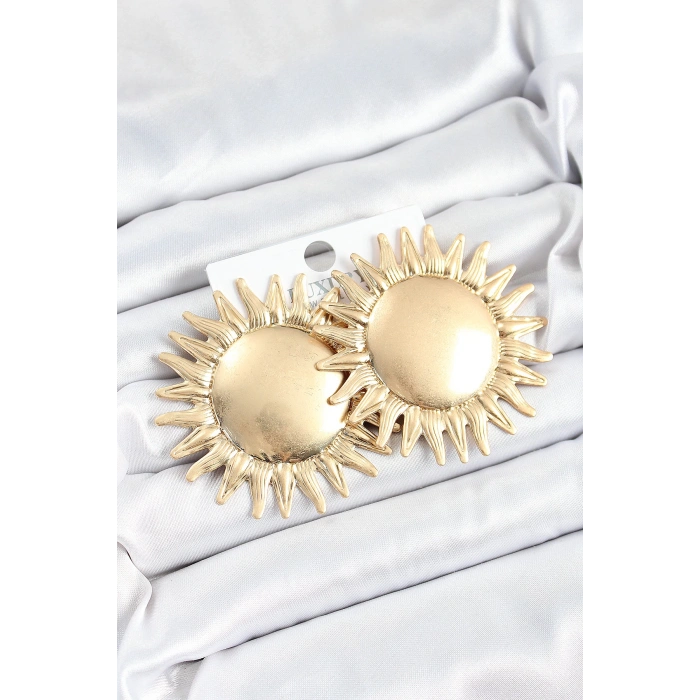 Pirinç Güneş Model Gold Renk Kadın Küpe