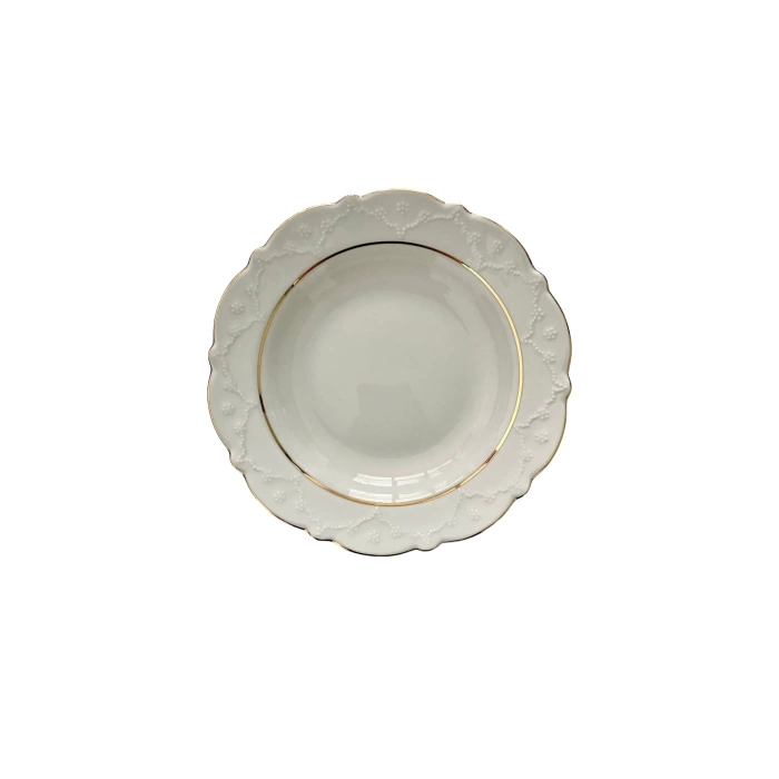 Porland Altın Yaldız 22 Cm Çukur Tabak 6lı