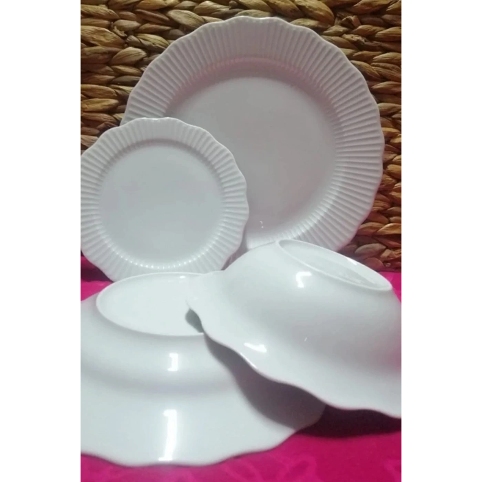 PORLAND FRiLLY BEYAZ 24 PARÇA 6 KİŞİLİK YEMEK TAKIMI
