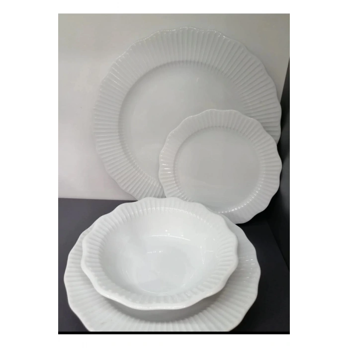 PORLAND FRiLLY BEYAZ 24 PARÇA 6 KİŞİLİK YEMEK TAKIMI