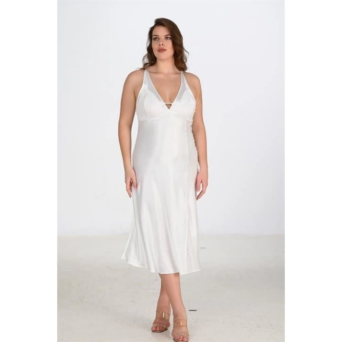Sana Ne Lazımdı 2li Ekru Sabahlık Takımı Bigsize 6224