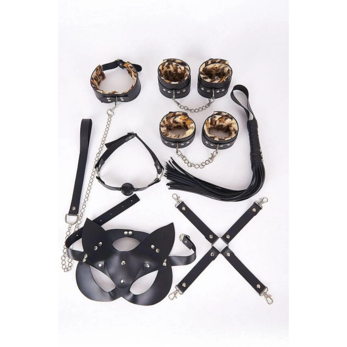 Sana Ne Lazımdı Deri Harness Leopar Set