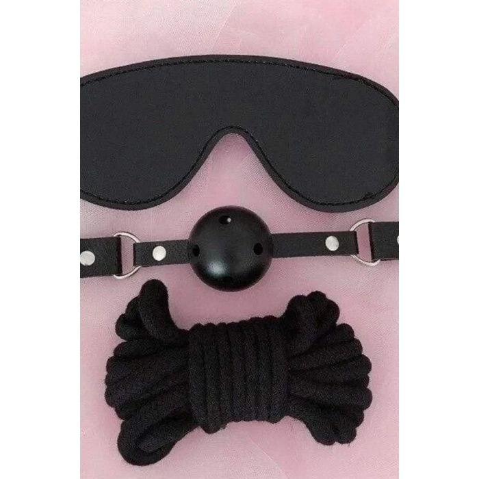 Sana Ne Lazımdı Gözlük Ağız Topu İp Üçlü Deri Harness Set