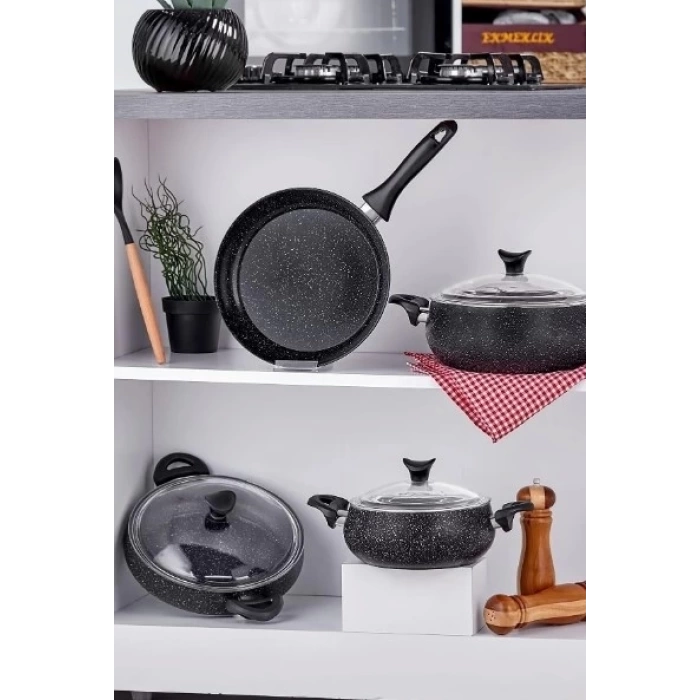 Taç Mastercook Tombik 7 Parça Seti Siyah