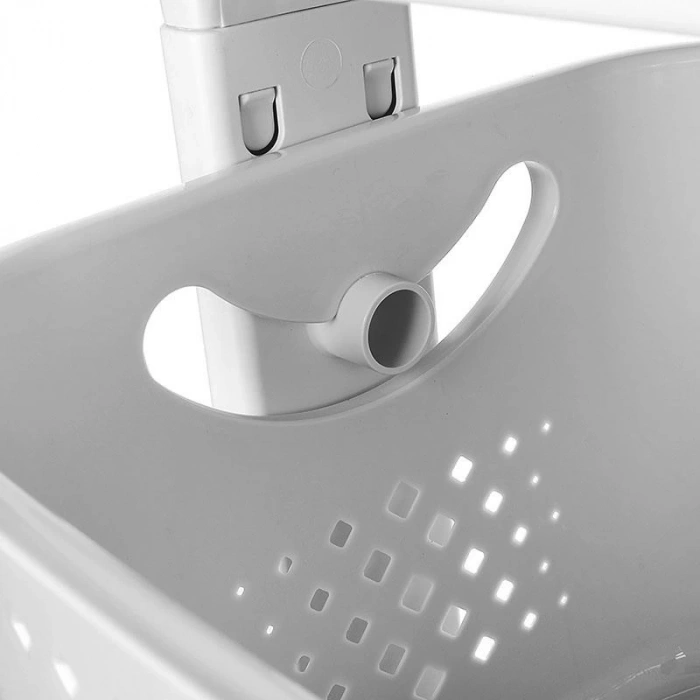 Titiz Plastik Kat Kat Sepet Organizeri No4 Açık Gri
