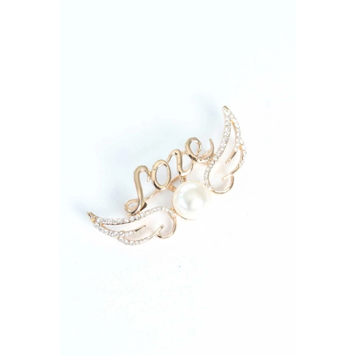 Zirkon Taşlı Metal Broş