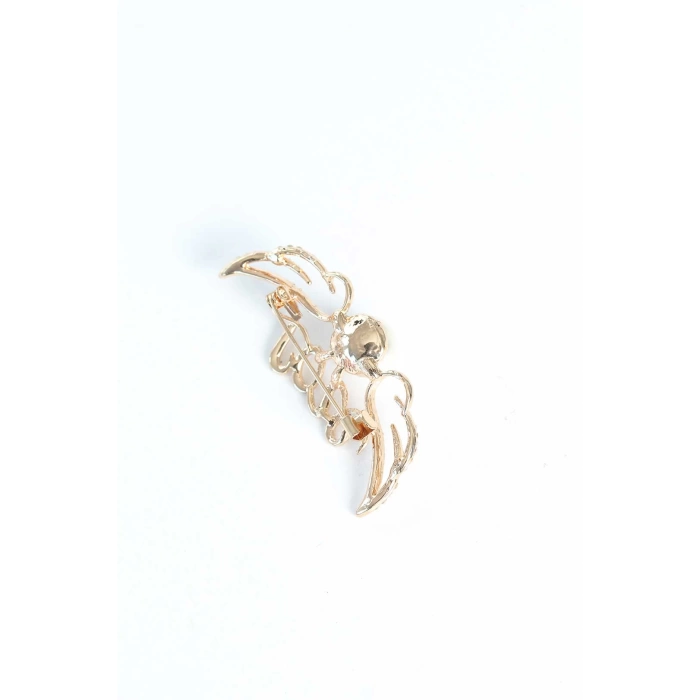 Zirkon Taşlı Metal Broş