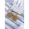 316L Çelik Gold Renk Lotus Model Kadın Küpe