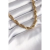 316L Çelik Gold Renk Örme Burgu Zincir Model Kadın Kolye