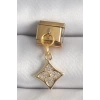 316L Çelik Gold Renk Sallantı Zirkon Taşlı Çiçek İşlemeli Nomination Charm