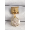 316L Çelik Gold Renk Sallantı Zirkon Taşlı Yonca Model Nomination Charm