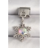 316L Çelik Gümüş Renk Hologram Mineli Kar Tanesi Model Nomination Charm