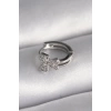 316L Çelik Gümüş Renk Zirkon Taşlı Kurdele Model Tragus Piercing