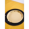 Cooker Yuvarlak Kelebek Desenli Gold Tepsi 25cm