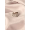 Gümüş Renk Metal Zirkon Taşlı Ayarlanabilir Kadın Yüzük