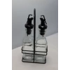 Metal Standlı 2li Cam Yağlık Sirkelik