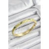 Mineli Pirinç Fıstık Yeşili Yaprak Motifli Gold Renk Kadın Kelepçe