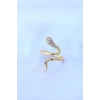 Pirinç Gold Renk Ayarlanabilir Zirkon Taşlı Yılan Yüzük