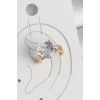 Pirinç Gold Renk Zirkon Taşlı Kalp Model Kadın Kıkırdak Küpe