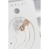 Pirinç Gold Renk Zirkon Taşlı Sonsuzluk Zincir Model Kadın Kıkırdak Küpe