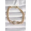 Pirinç Gold Renk Zirkon Taşlı Zincir Xuping VIP Exclusive Seri Kadın Bileklik