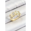 Pirinç Zirkon Taşlı Damla Model Gold Renk Kadın Yüzük