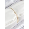 Pirinç Zirkon Taşlı Kutup Yıldızı Model Ezme Zincir Gold Renk Kadın Bileklik