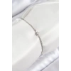 Pirinç Zirkon Taşlı Kutup Yıldızı Model Ezme Zincir Gümüş Renk Kadın Bileklik