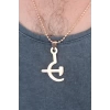 Rose Renk Metal Orak ve Balta Figürlü Erkek Kolye