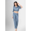 Sana Ne Lazımdı 2li Desenli Saten Pijama Takımı