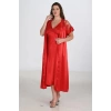 Sana Ne Lazımdı 2li Kırmızı Sabahlık Takımı Bigsize 6226