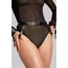Sana Ne Lazımdı Arkadan ve Önden Bağlanabilir Siyah Deri Bilekli Fantezi Harness